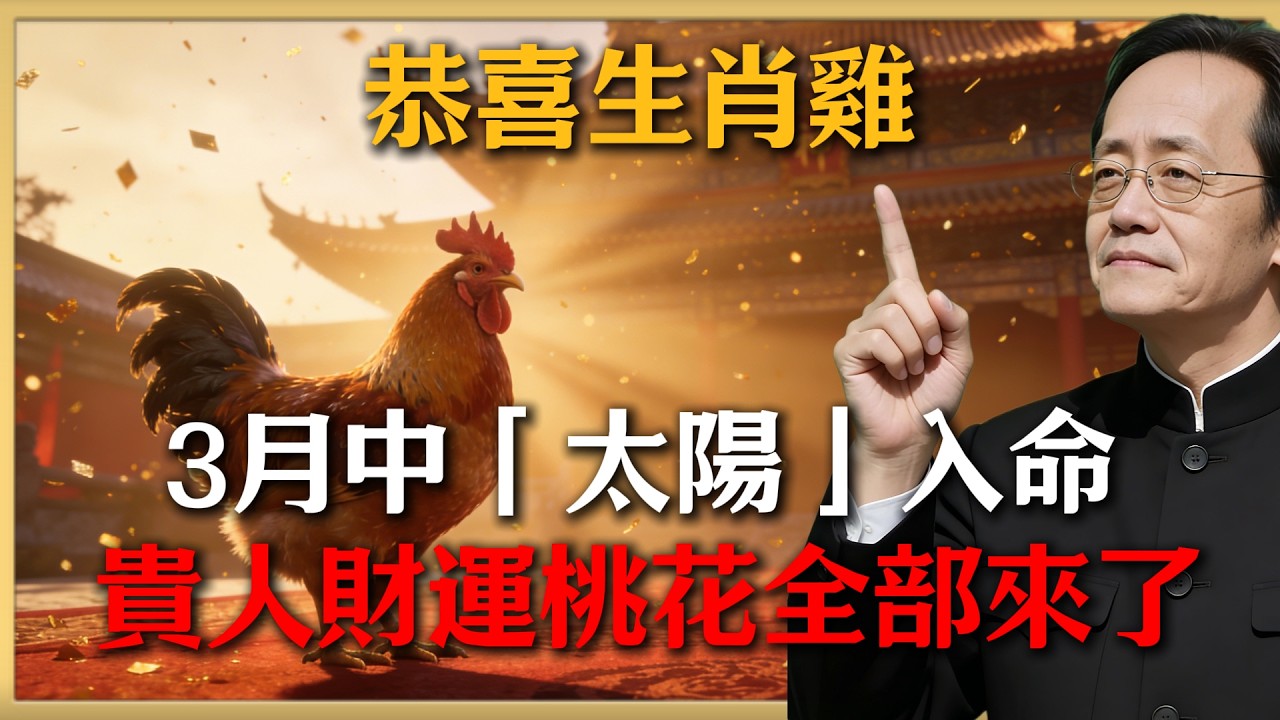 恭喜生肖雞！2026年3月中「太陽」入命，這14天是開運關鍵，速行動否則福報白白溜走！#倪海廈 #命理 #生肖 #運勢