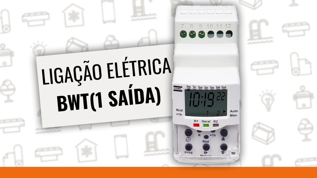 Programador horário Coel BWT (1 saída) - ligação elétrica