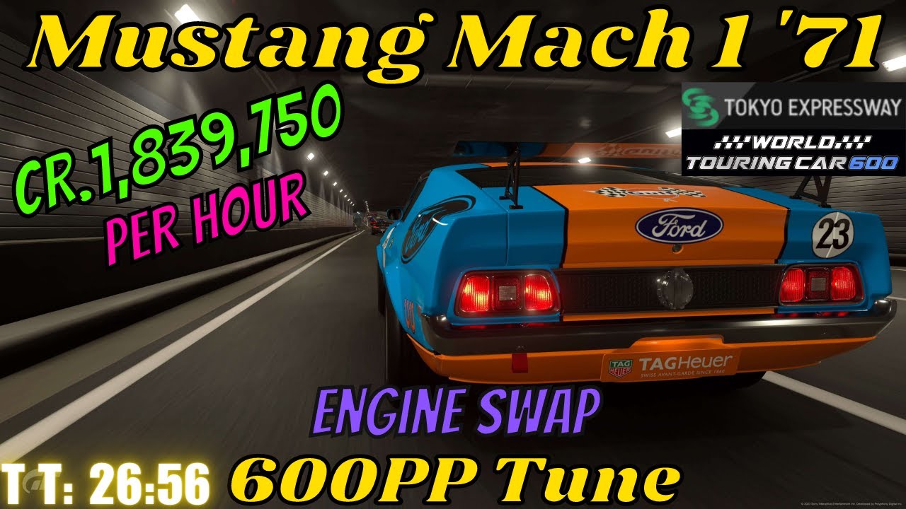 GT7|Engine Swap|Mustang Mach 1 '71|Tokyo 600pp tune|1.35