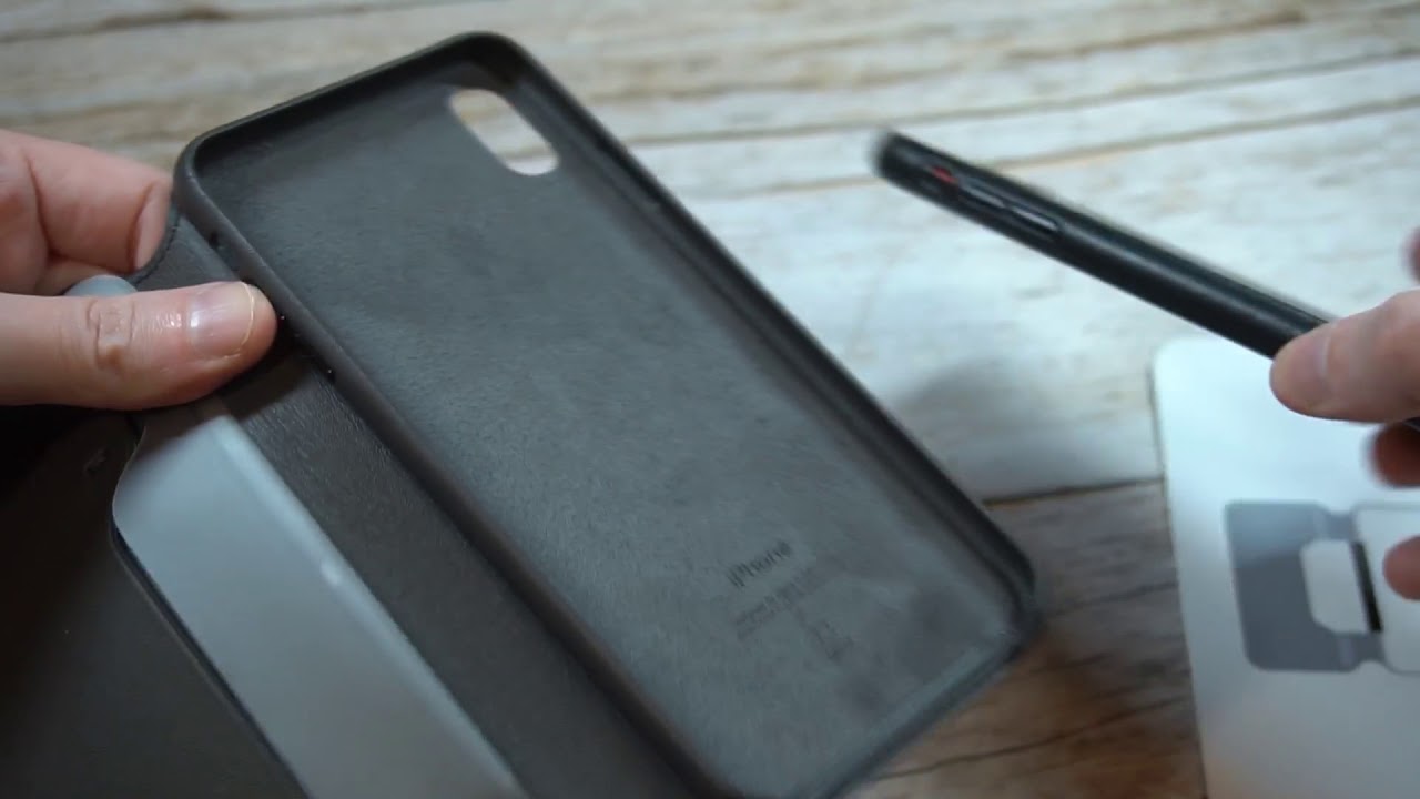 Официальный кожаный чехол Apple iPhone XS Max &mdash; черный, распаковка и обзор