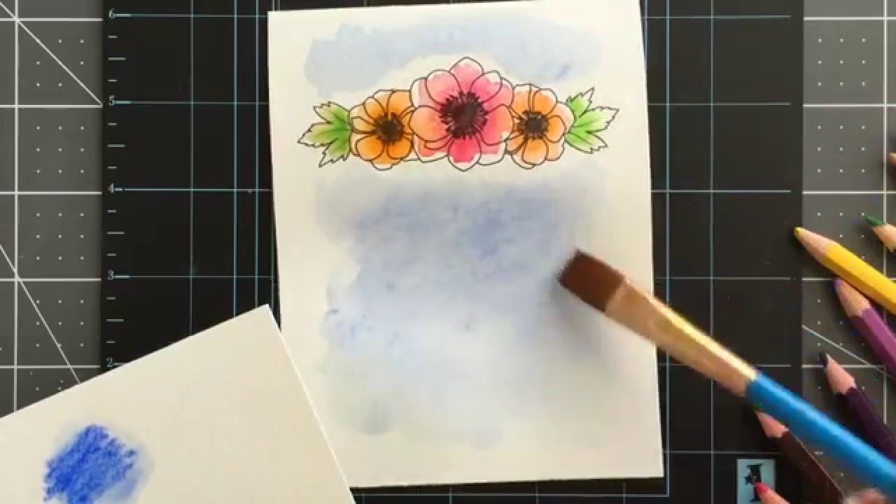 Using Watercolor Pencils on Cards
