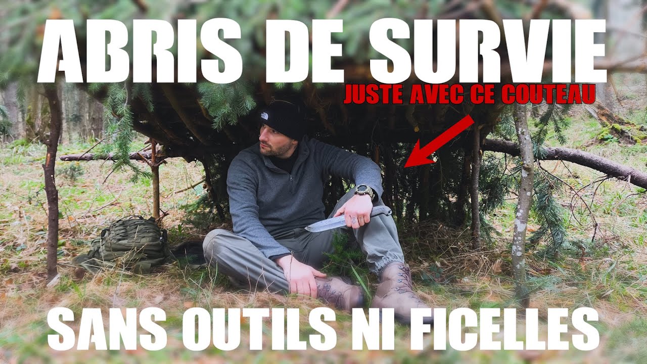 l'ABRIS DE SURVIE sans outils !! (bâches ficelles etc...)