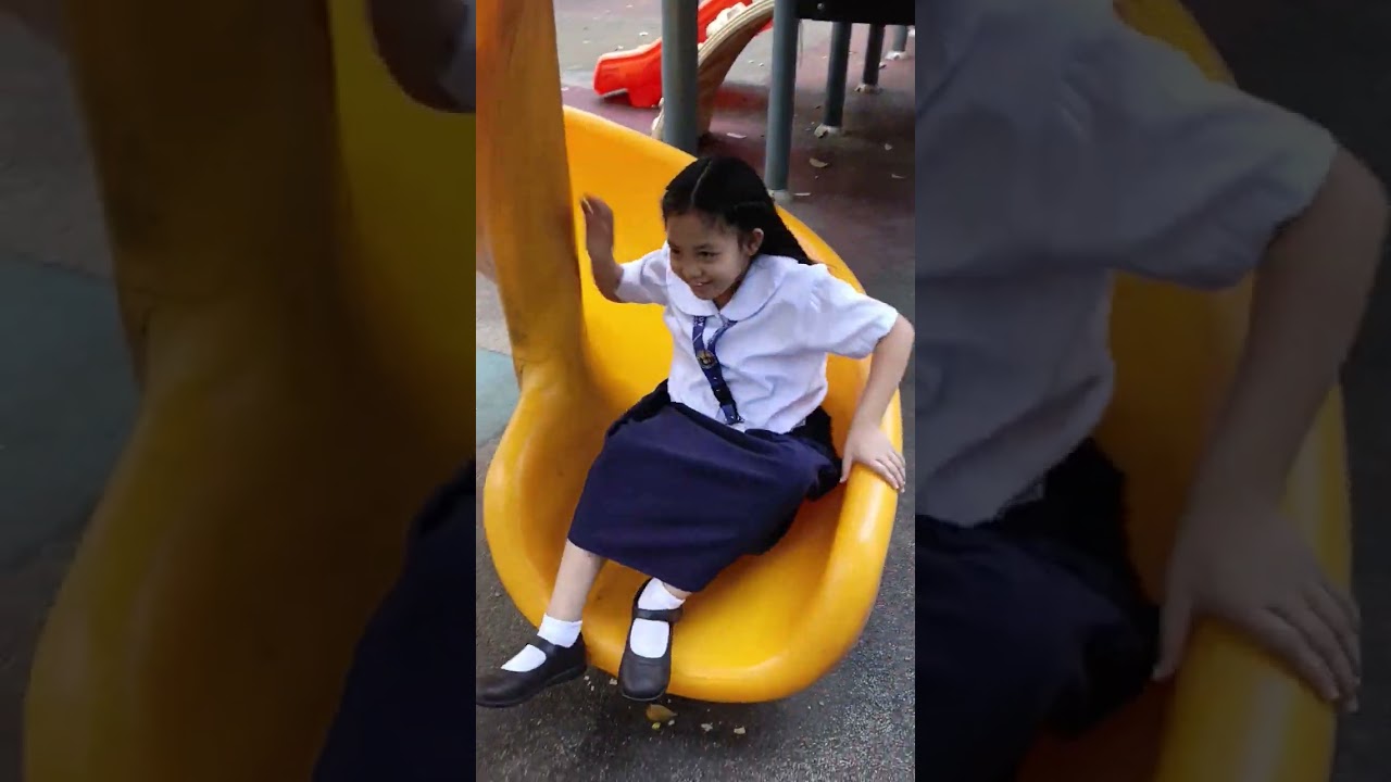 After school I'm playing on the playground