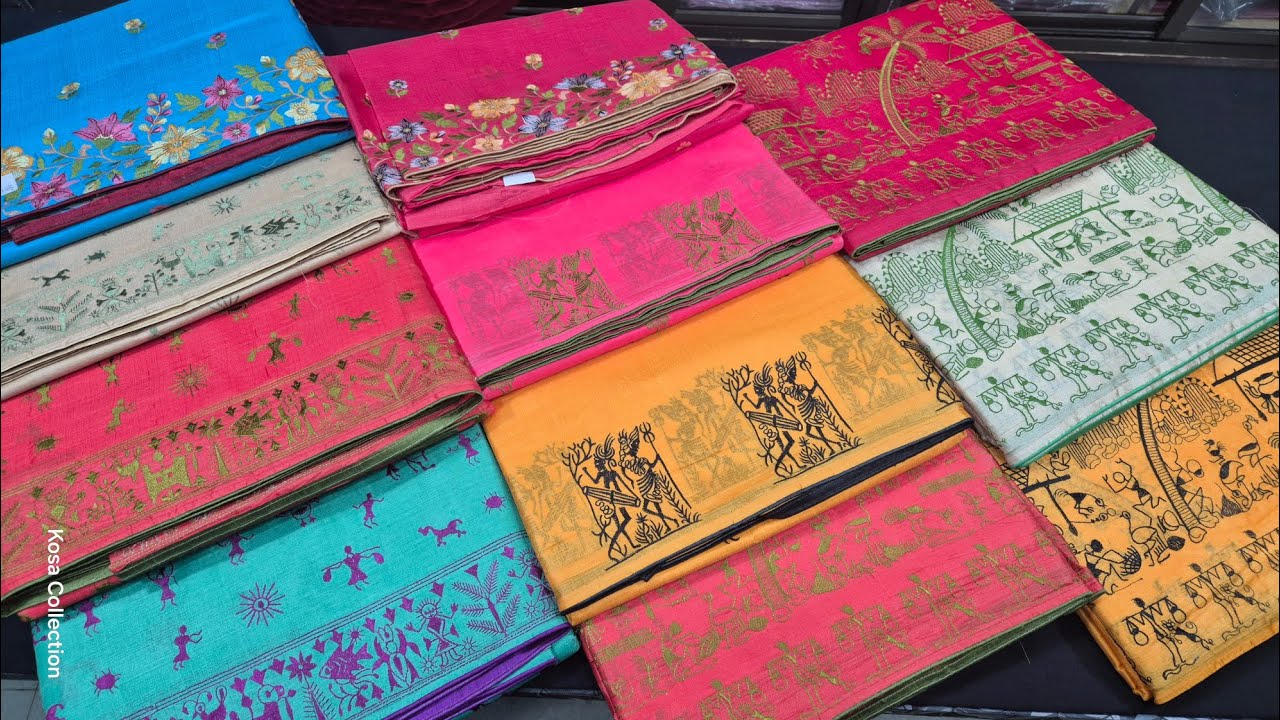 Semi Kosa Silk Saree With Embroidery Work | Party Wear Saree Collection | Cosmic Threads