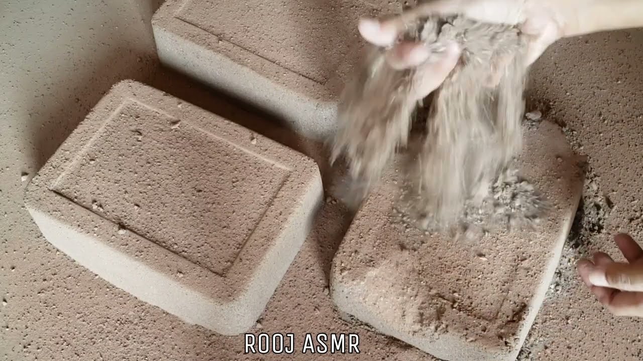 ASMR - Red Sand Cement Concrete Blocks Floor Crumbles/Pouring/Water Crumbles🤤Satisfying Pasteplay❤