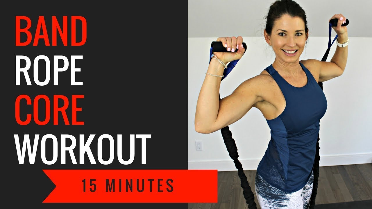 CARDIO, ARMS & CORE - 15 MINUTE WORKOUT USING A JUMP ROPE, RESISTANCE BAND AND BODYWEIGHT