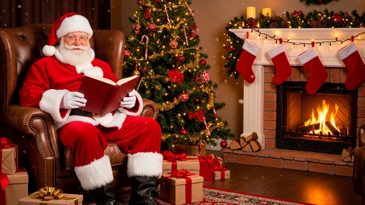 🎄 Cozy Christmas Fireplace 🎅 Soft Crackling of Logs and Festive Glow