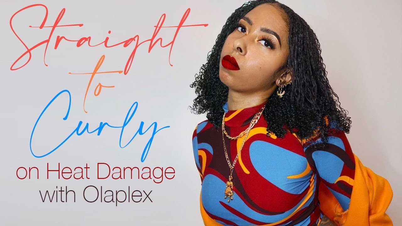 Straight to Curly with Olaplex on Heat Damaged Natural Hair