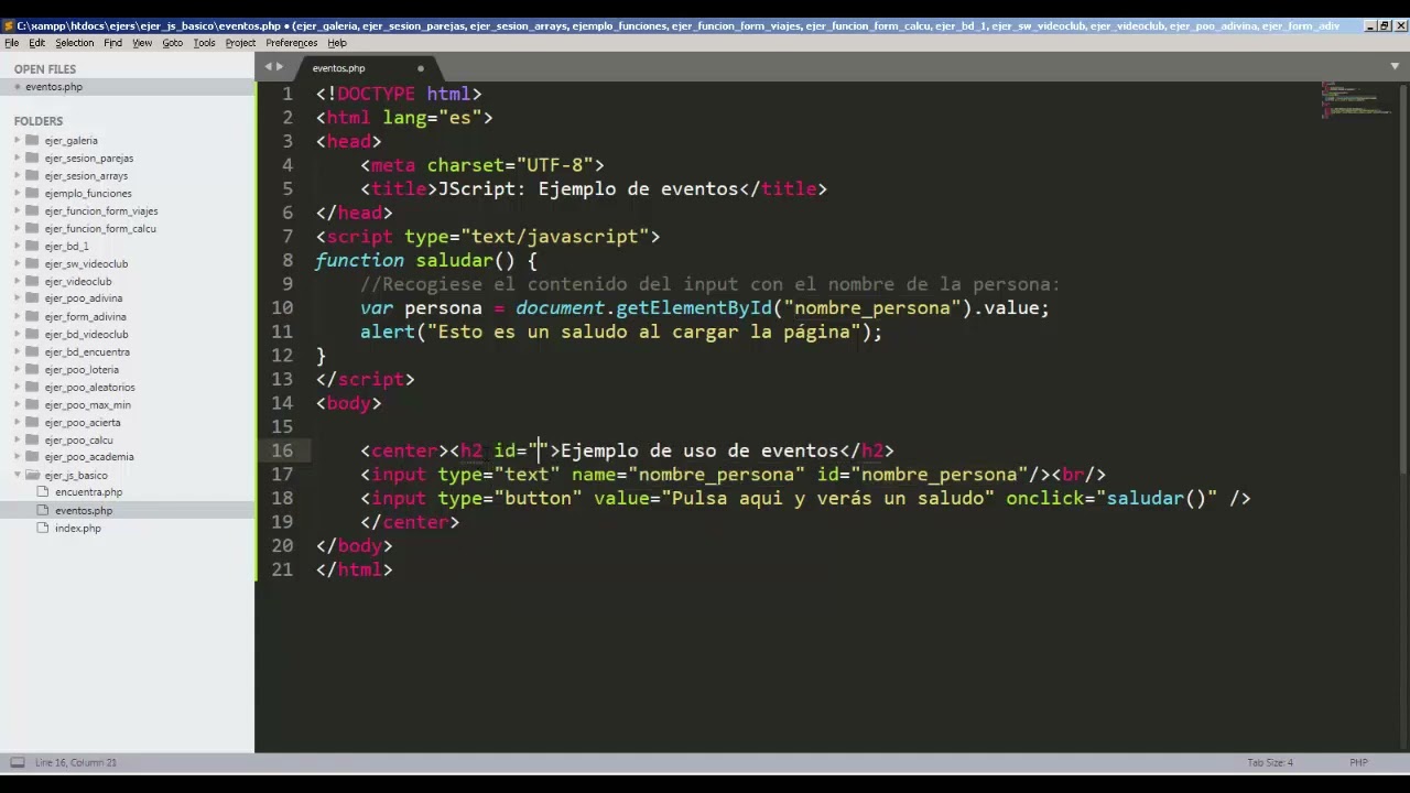 JavaScript básico: ¿Que son los eventos y como se controlan?