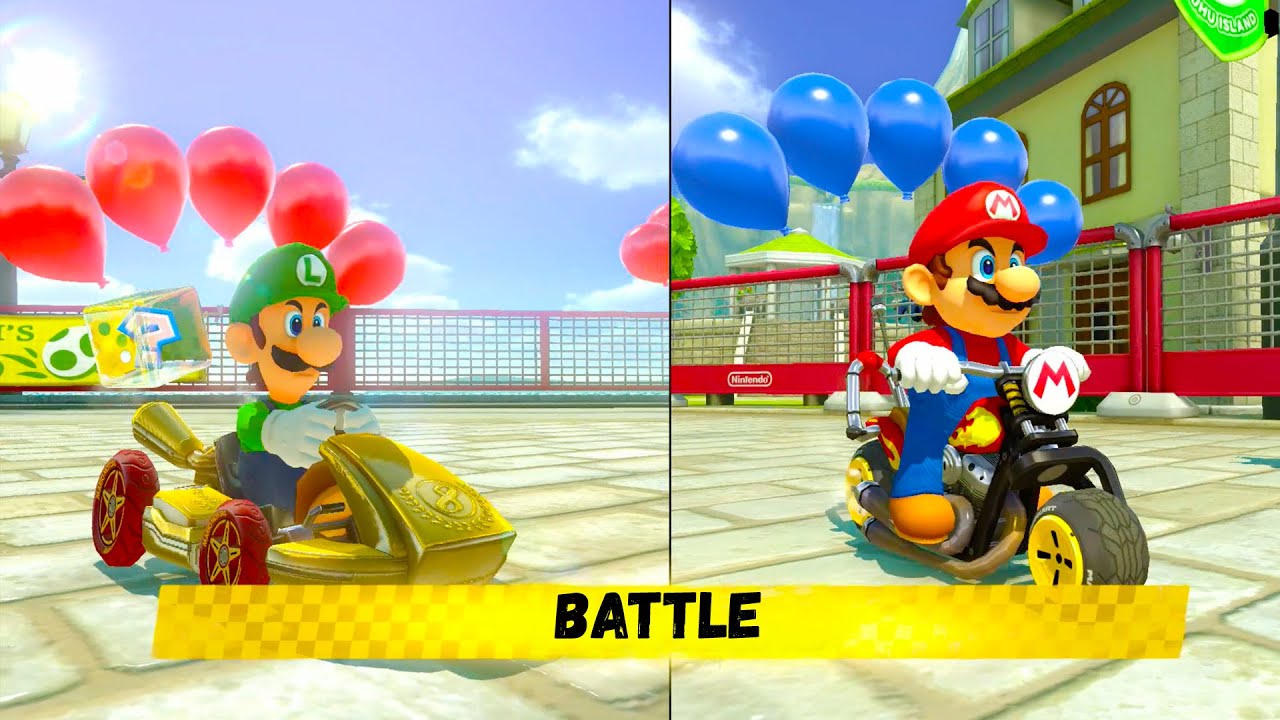 Mario Kart 8 Deluxe – Balloon Battle 2 Players Gameplay Multiplayer (Team Game)