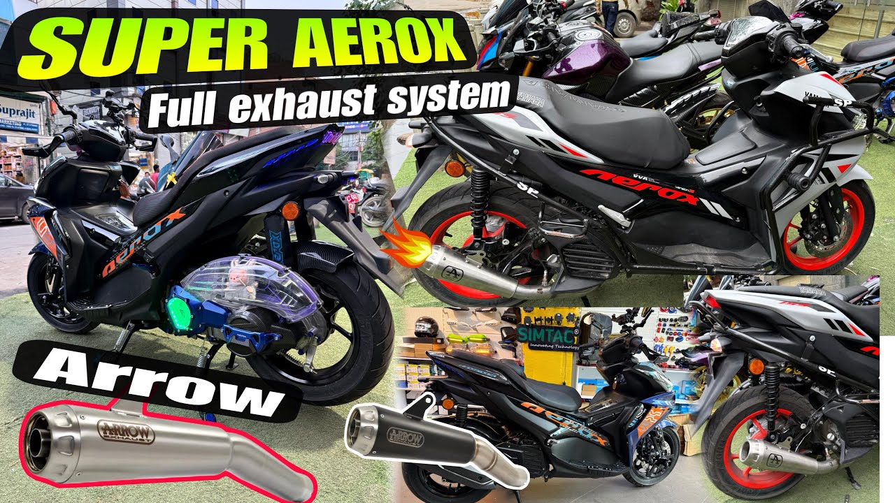 Aerox 155 Modification series part 4 | Aerox 155 full exhaust system arrow| Skd bike world 