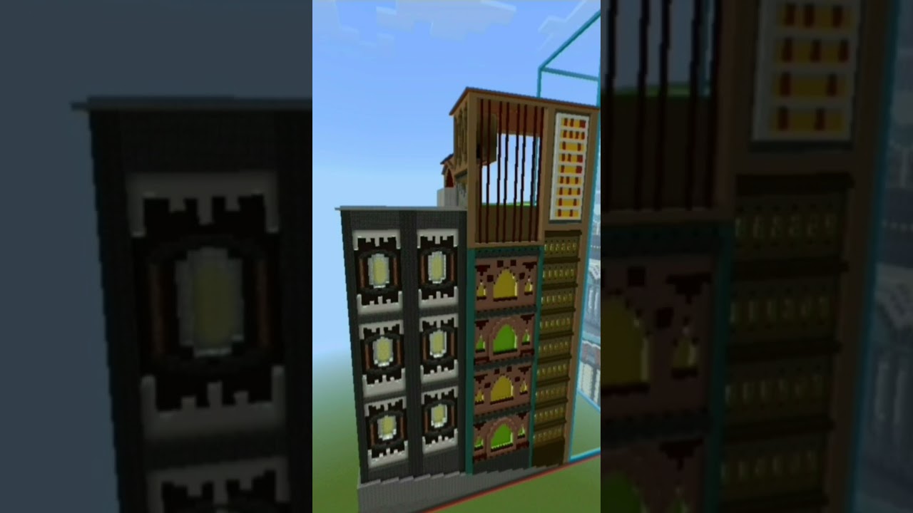 minecraft building a city timelapse