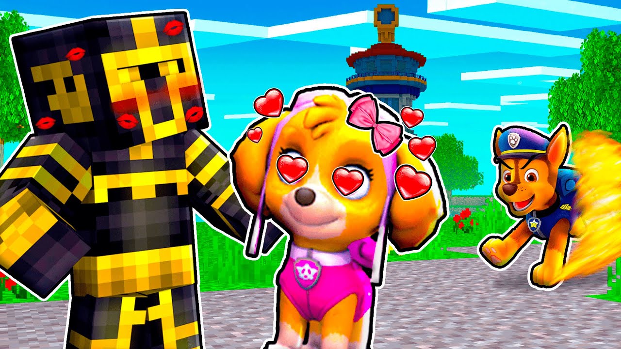 LA NOVIA DE CHASE PAW PATROL SE ENAMORA DE MASSI EN MINECRAFT 😱