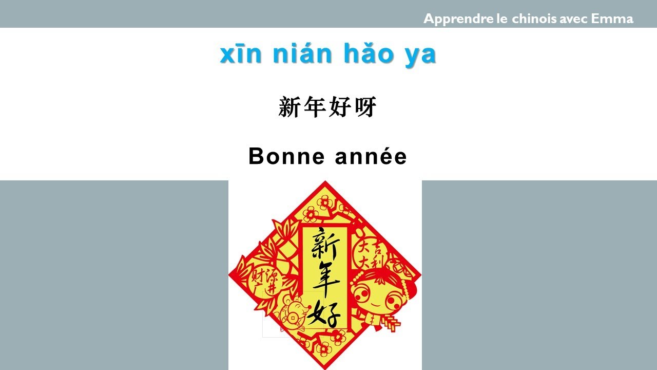 新年好呀/Bonne année/happy new year/Chanson chinoise avec lyrics, pinyin et la traduction