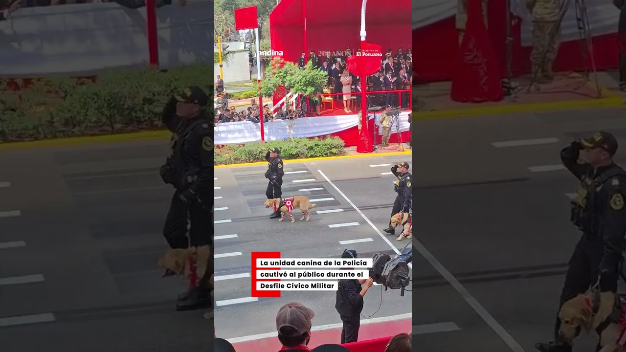 La unidad canina de la Polic&iacute;a cautiv&oacute; al p&uacute;blico durante el Desfile C&iacute;vico Militar