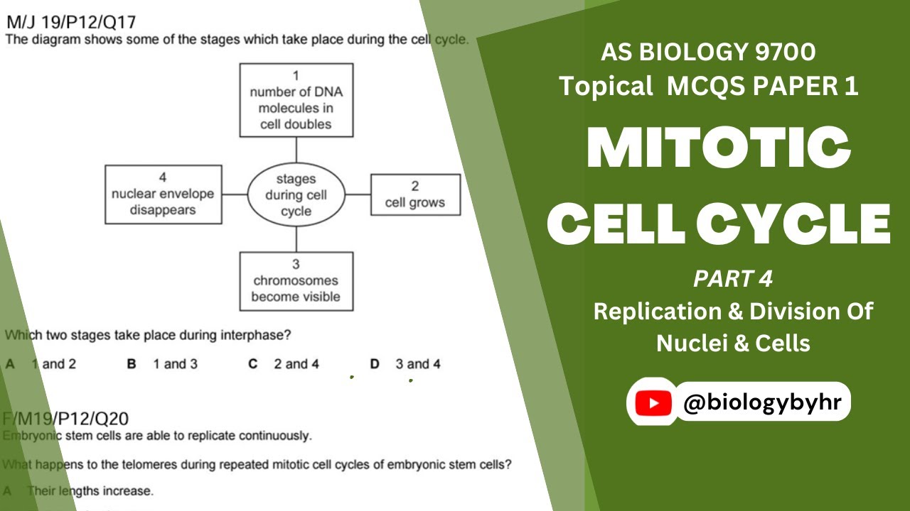 Mitotic Cell Cycle | Topical MCQs | Part 4 | AS Level Biology 9700 | @biologybyhr