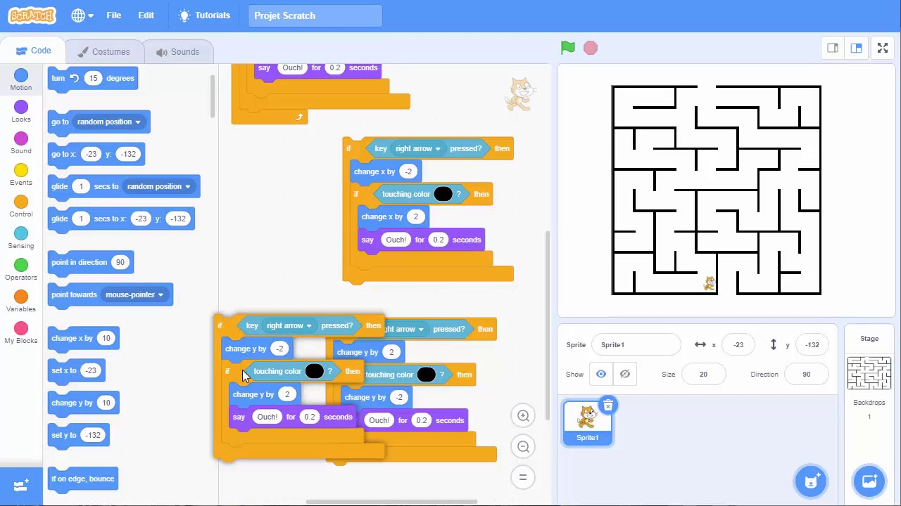 Как создать потрясающую игру-лабиринт с помощью Scratch 3: обучающее видео.