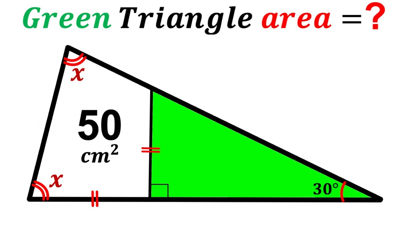 Can you find area of the Green shaded Triangle? | (Quadrilateral) | #math #maths | #geometry