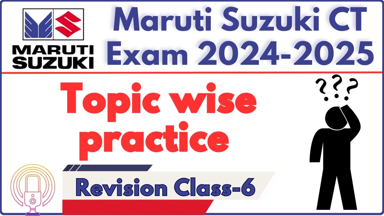 🔴 MSIL CT Exam 2025 Daily Dose-6  | Maruti Suzuki CT Exam Important Question by Pankaj Kumar ITI