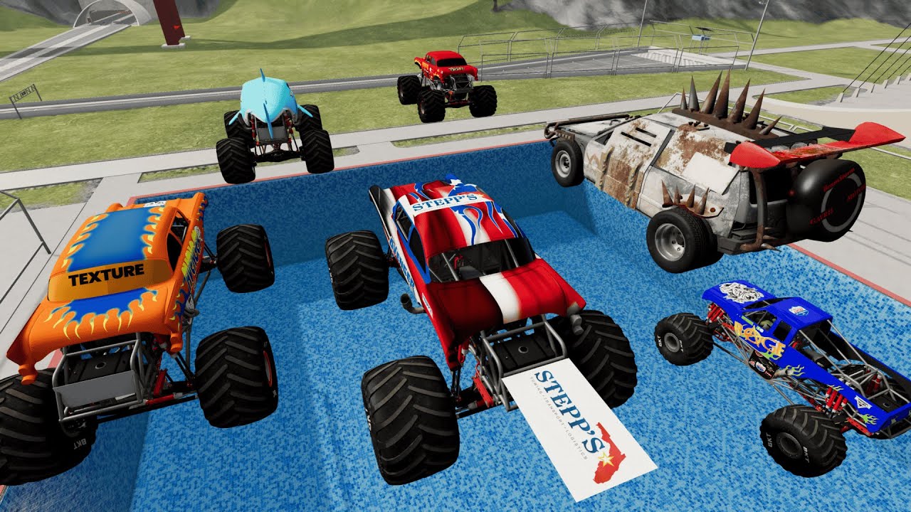 High Speed Monster Truck Epic Jump and Crash #130  | BeamNG Drive