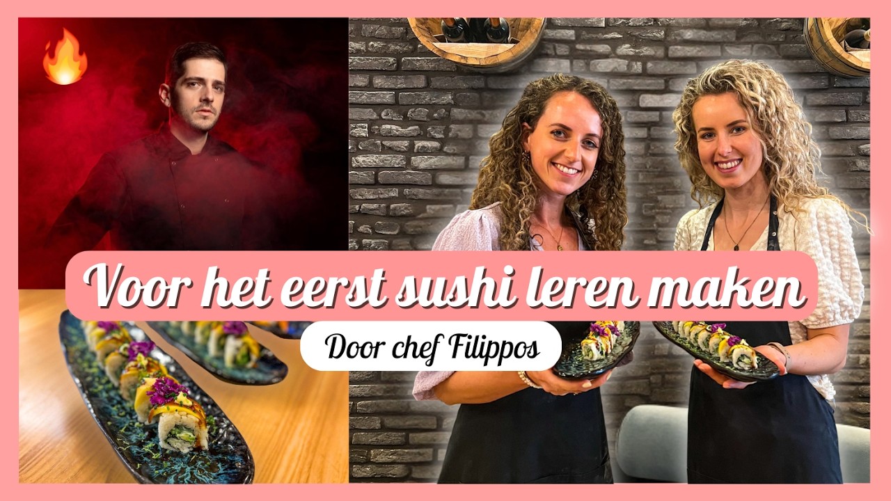 SUSHI leren MAKEN van een TOPCHEF 🍣✨ + GROOTSTE Jumbo Foodmarkt?! 🛒🍏 - Travelling Sisters
