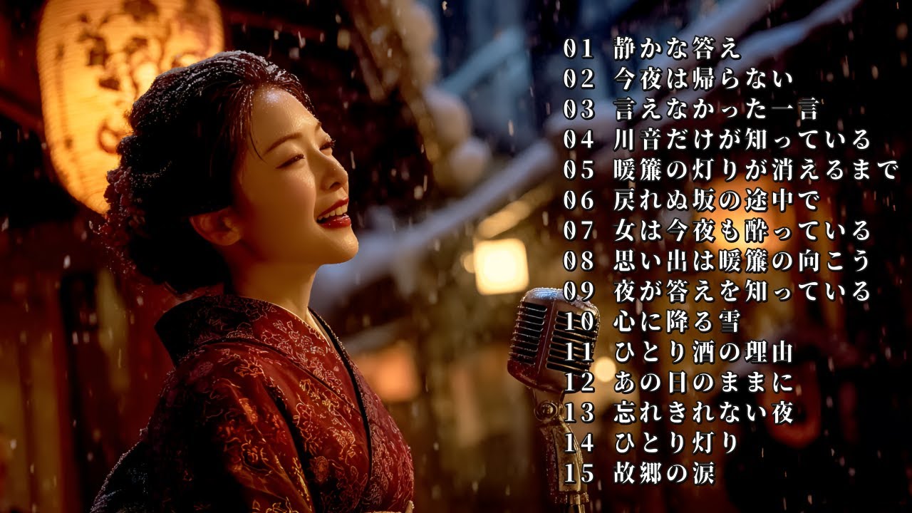 【演歌】昭和の夜に寄り添う女の演歌名曲メドレー｜酒と涙と懐かしい夜