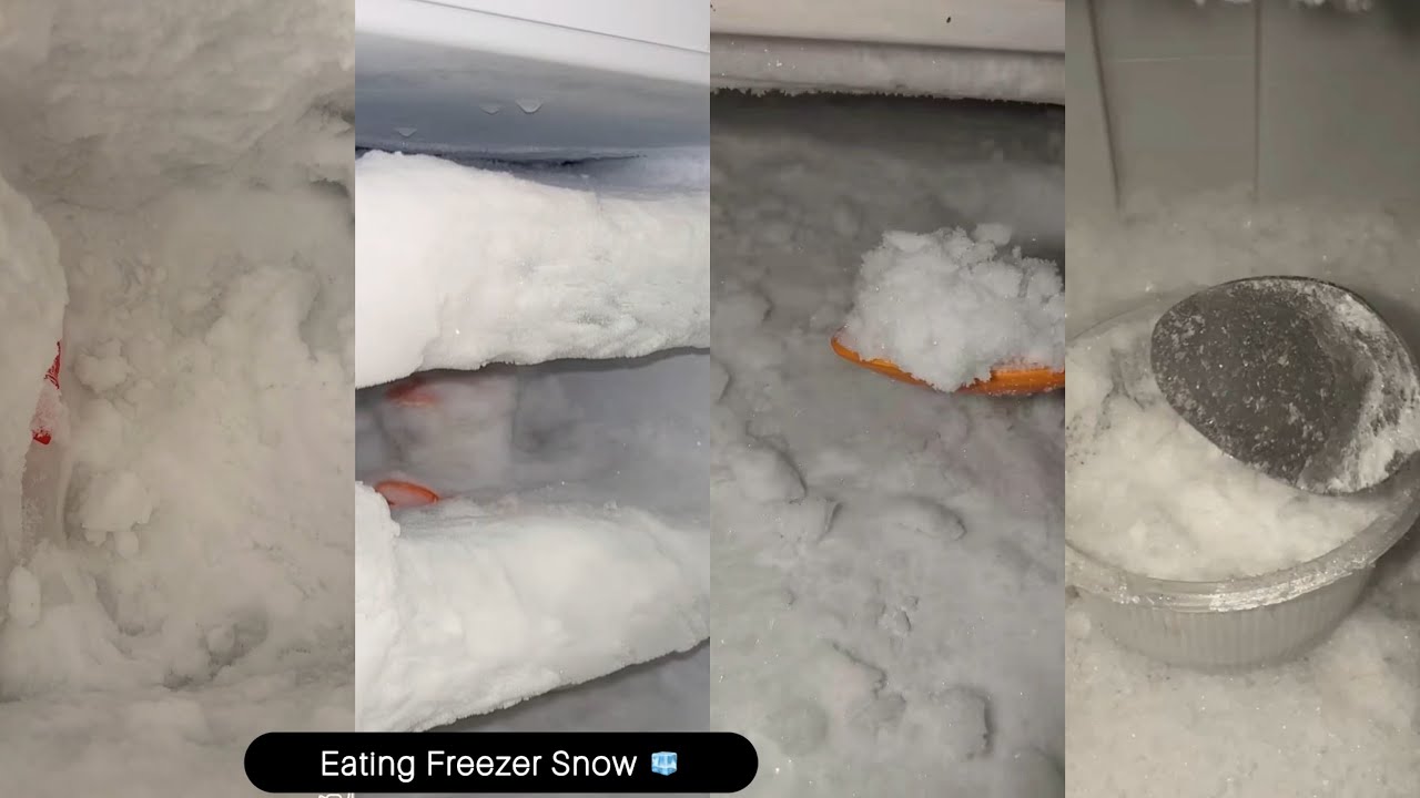 Frozen Freezer🥶 Ice layers everywhere🧊 bowl❄️🍧 ready for the crunch! Comment YES if you want😌 ASMR❤️
