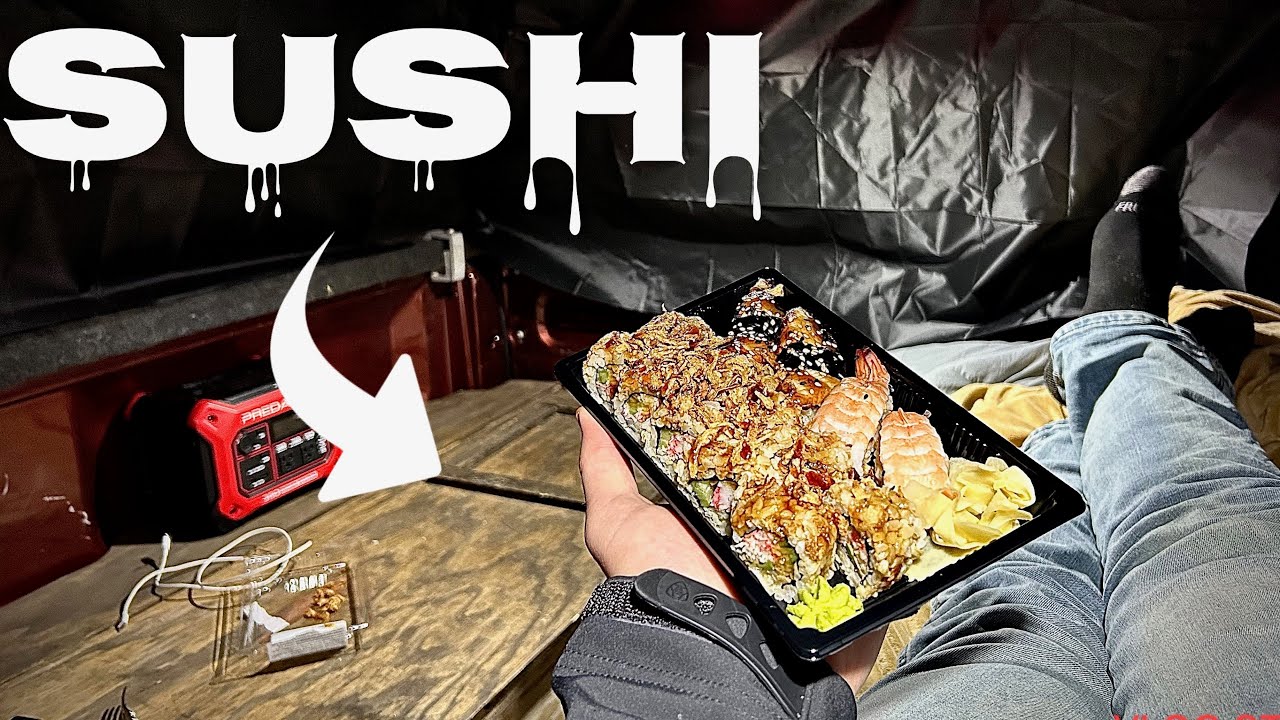 Truck Camping w/ Diesel Heater And Sushi