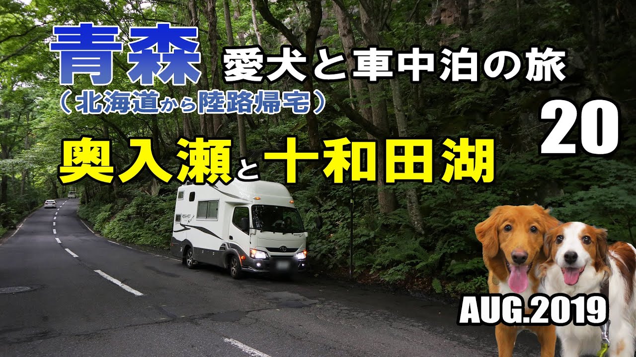 マイナスイオンたっぷり！奥入瀬渓流から十和田湖が一望の発荷峠 青森 犬連れ キャンピングカーの旅 2019 EP20（北海道から陸路で帰宅)【くるま旅】