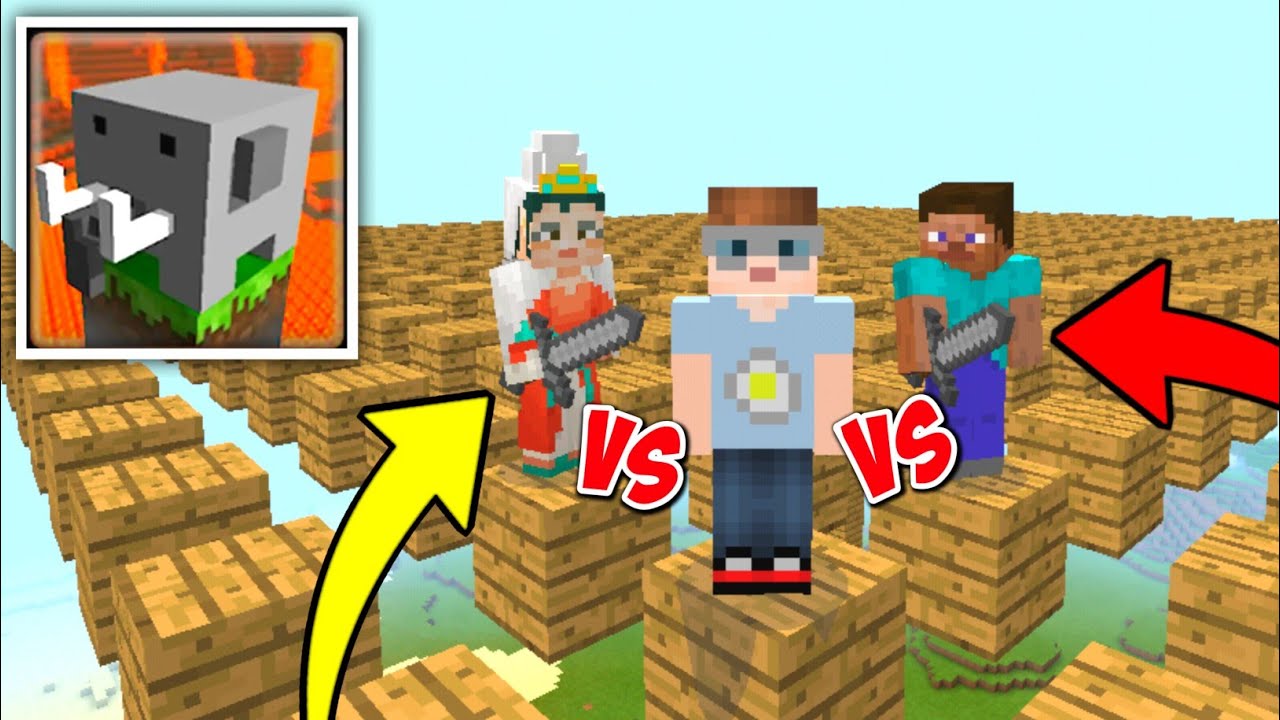 Craftsman Best 1v1v1 Challenge in Sky with Zekar and Aliza | Craftsman building craft 🔥😱