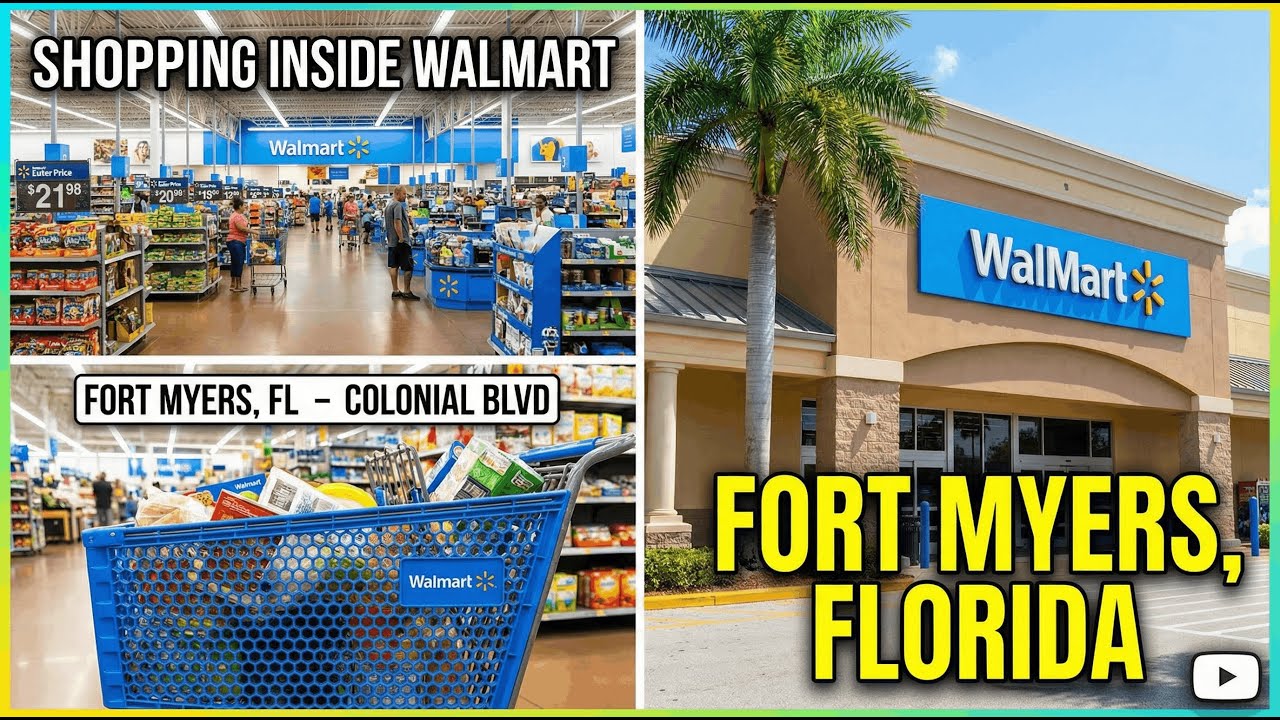 Shopping Inside WalMart on Colonial in Fort Myers, Florida