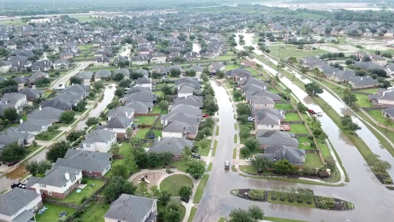 Grand Mission Richmond Texas Harvey flood update drone video