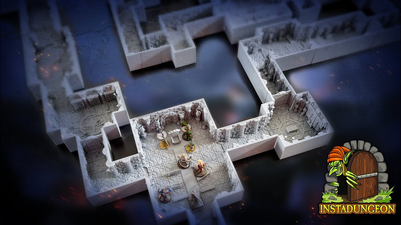 INSTADUNGEON™ - easy to 3D print STL tiles compatible with tabletop RPGs like D&D and Pathfinder!