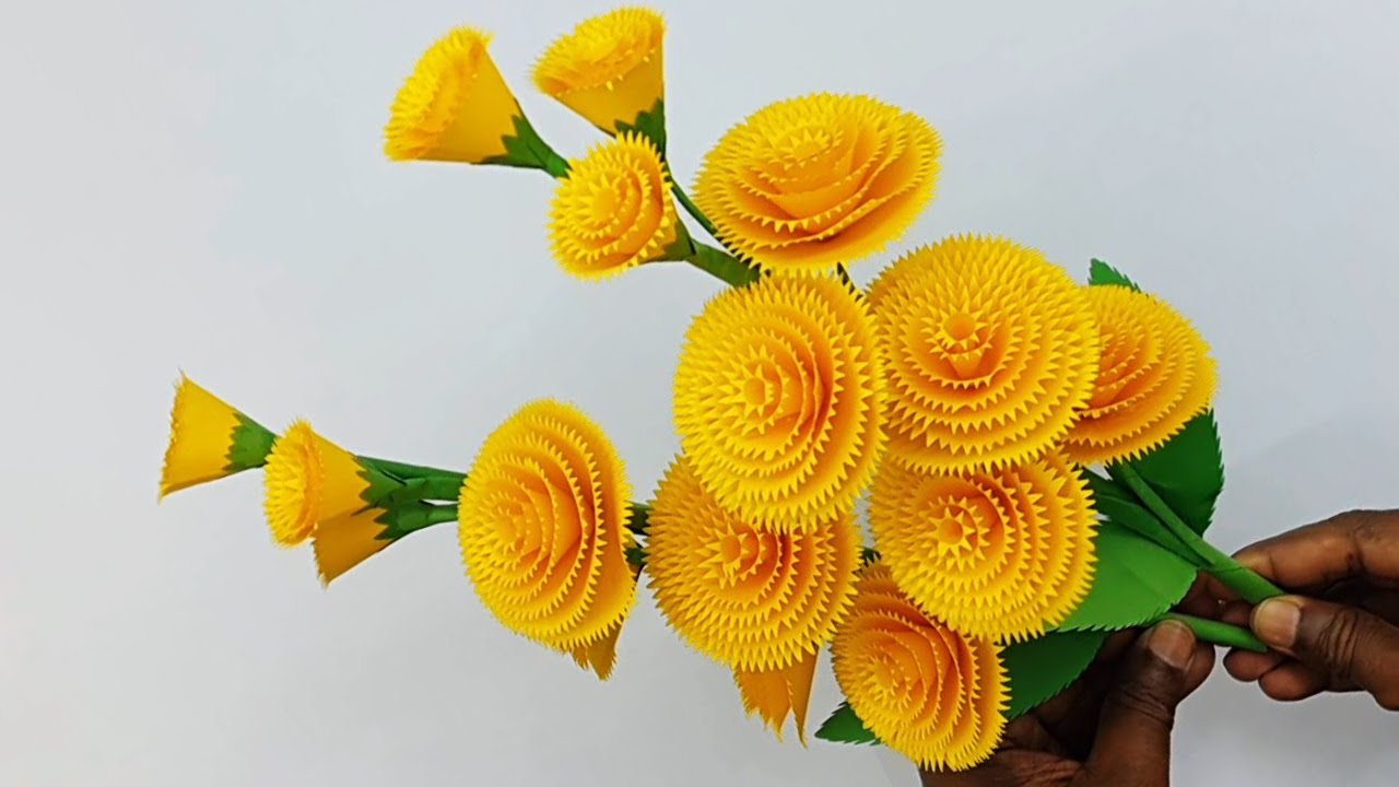 Simple and Beautiful Paper Flowers | DIY Stick Flowers | Home Decor | Paper Craft
