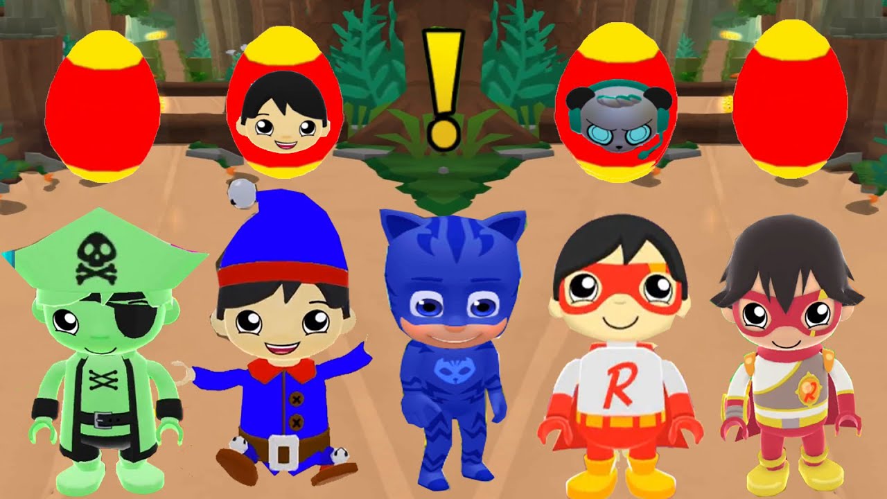 TAG WITH RYAN VS DASH TAG TWIN PJ MASK VS HERO RED TITAN VS RED TITAN VS ELF RYAN EGG SURPRISE