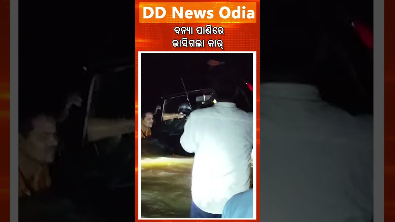 Car Swept Away in Floodwater Rescued by Fire Services and Locals