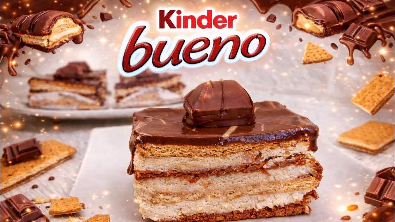 ¡Postre con galletas y crema KINDER en 10 minutos! SIN HORNO!