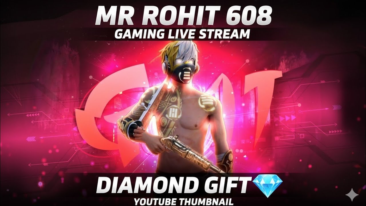 🔴LIKE 🎮 free fire 🔥 gamer gamer 💎YouTube channel 😱Mr ROHIT 608