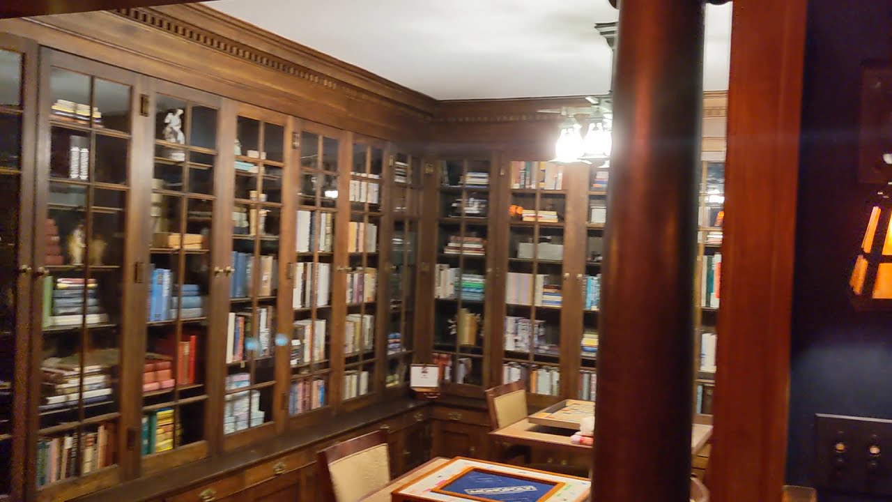 1905 clock chimes in room tucked behind Cartier Mansion library