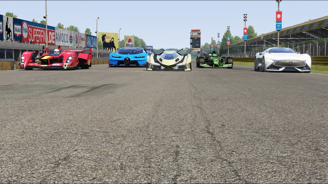 Formula Super Rapide vs RedBull X1 vs Lamborghini V12 Vision GT vs Infiniti Vision GT vs Bugatti VGT
