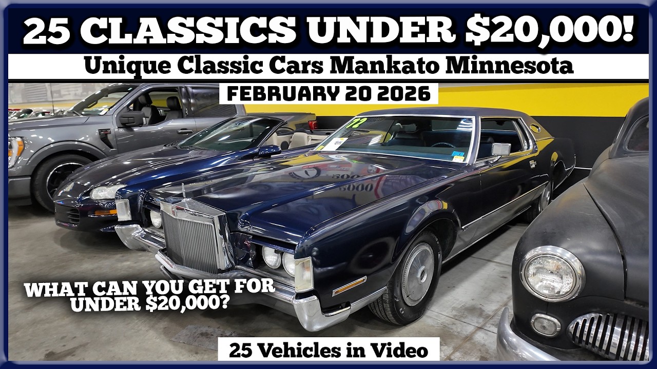 25 Classics Under 20K! Quick Look - Unique Classic Cars Mankato February 20 2026