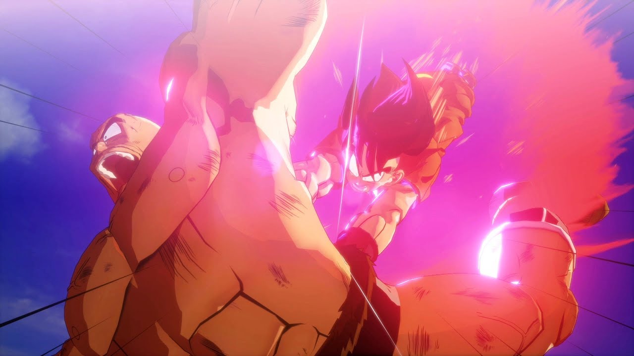 Dragon Ball Z Kakarot - Геймплей битвы с боссом Гоку против Наппы (полный бой)