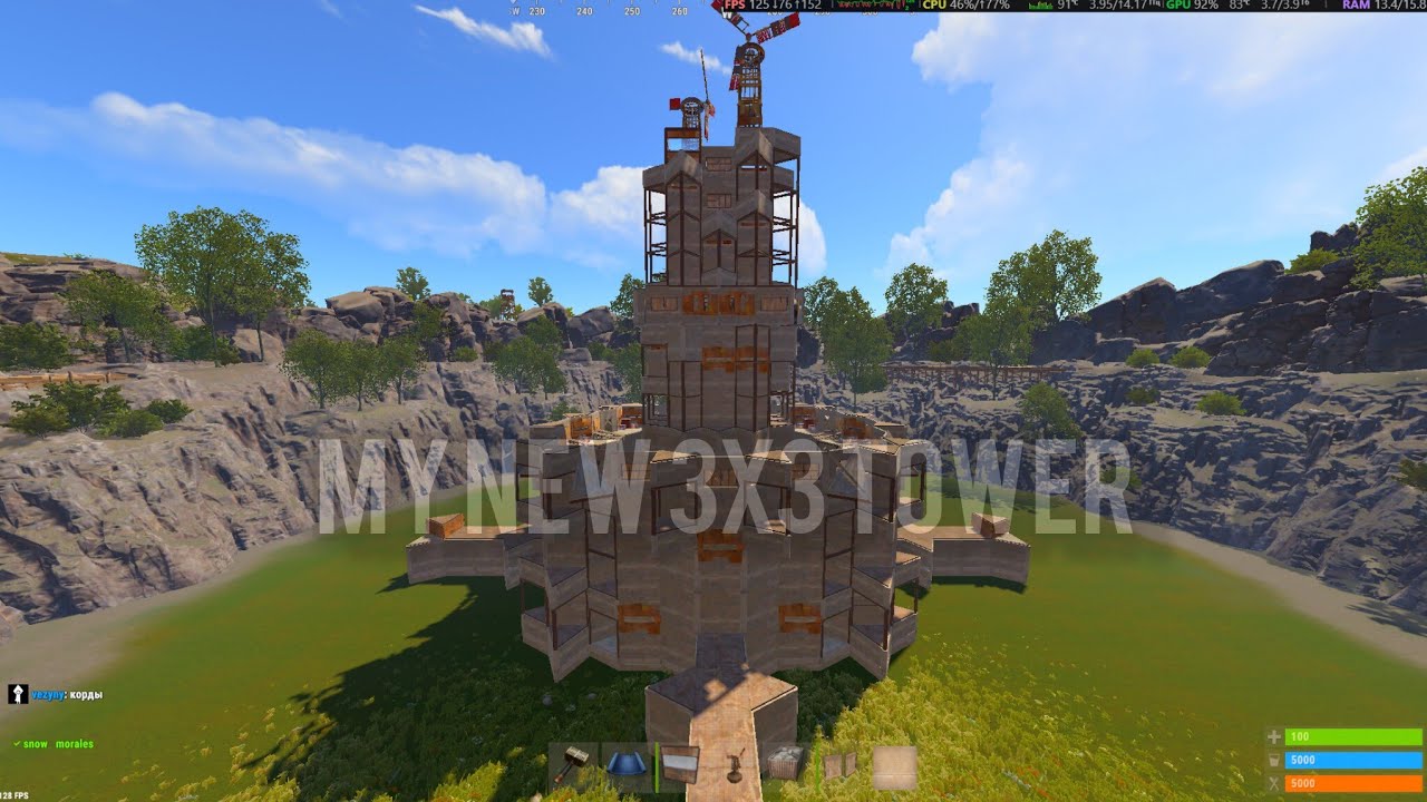 my new 3x3 clan tower for 8 players with a Chinese wall