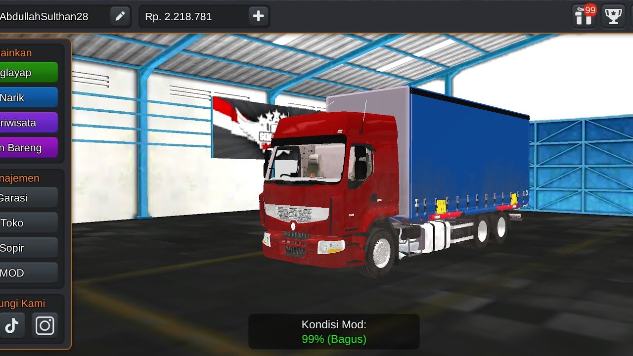 BUSSID Gameplays: Trip from Balikpapan to Surabaya with Renault Premium 450 6X4 Truck Part 2.