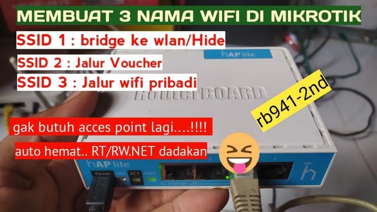 fullsett MIKROTIK LEWAT HP UNTUK MEMBUAT 3 SSID  WIFI VOUCHER DAN PRIBADI‼️mikrotik rb 941 2nd