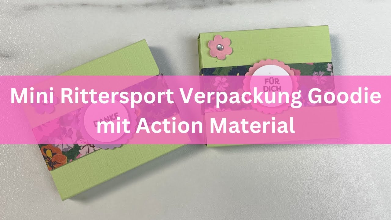 Mini Rittersport Verpackung, goodie basteln mit Action Material