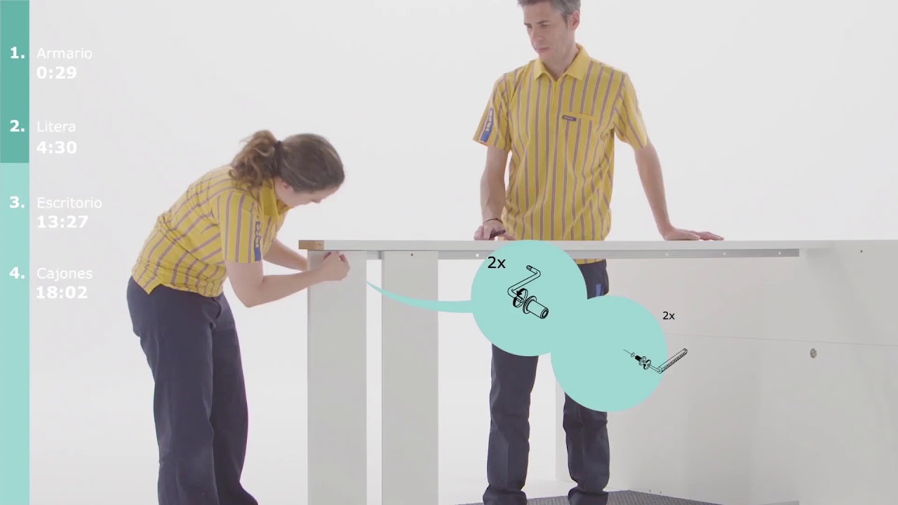 Instrucciones de montaje de la cama STUVA con armario y escritorio - IKEA