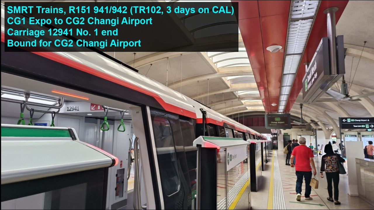 [3 days on CAL] SMRT Trains - Joyride on ALS R151 941/942 from CG1 XPO → CG2 CGA