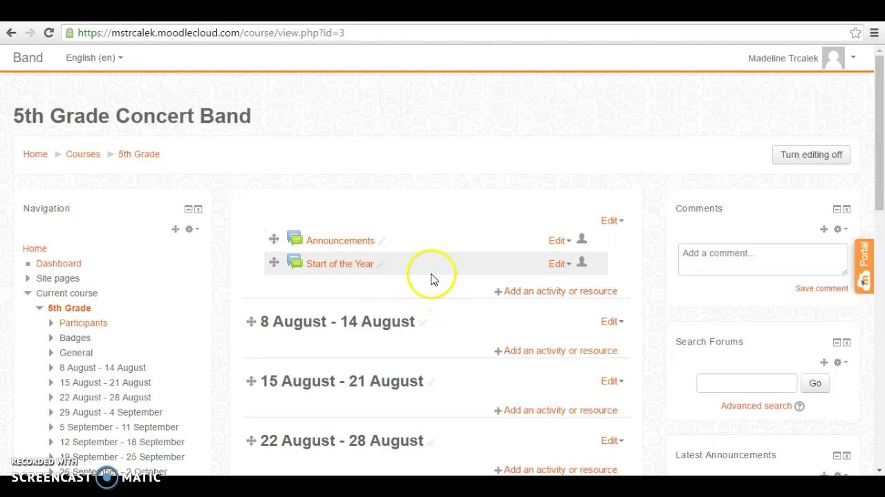 Moodle Basics for Teachers