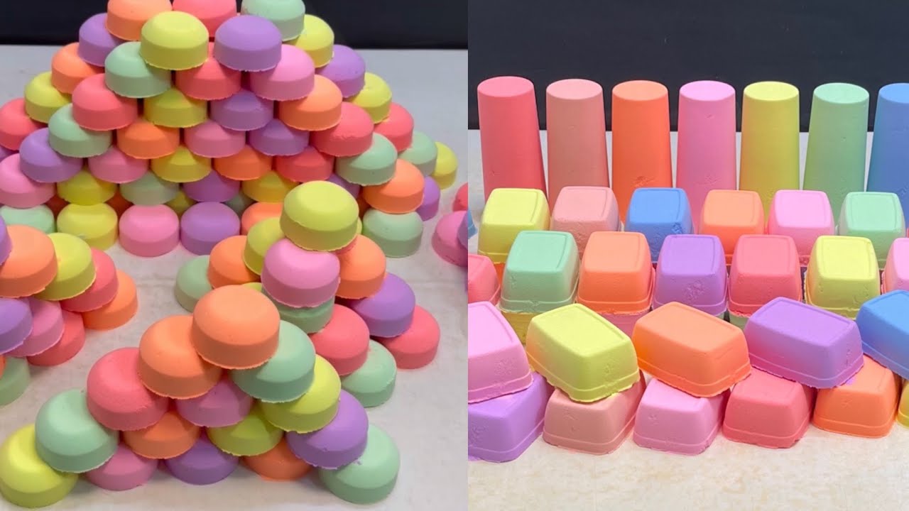 27 minutes of editing, crushing baking soda, rainbow and pastel colors
